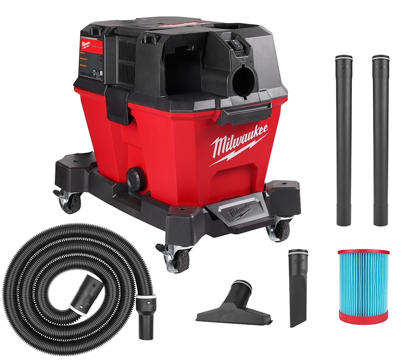 Milwaukee M18 FUEL 0910-20 Wet/Dry Vacuum, 6 gal Vacuum, 87 cfm Air, Cartridge Filter, 18 V
