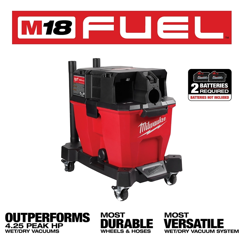 Milwaukee M18 FUEL 0920-20 Wet/Dry Vacuum, 9 gal Vacuum, 109 cfm Air, HEPA Filter