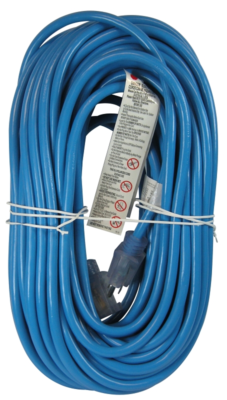 PowerZone ORCW511835 Extension Cord, 12 AWG Cable, 5-15P Grounded Plug, 5-15R Grounded Receptacle, 100 ft L, 125 V