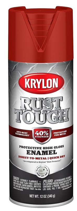 Krylon Rust Tough K09230008 Rust-Preventative Enamel Spray Paint, Gloss ...