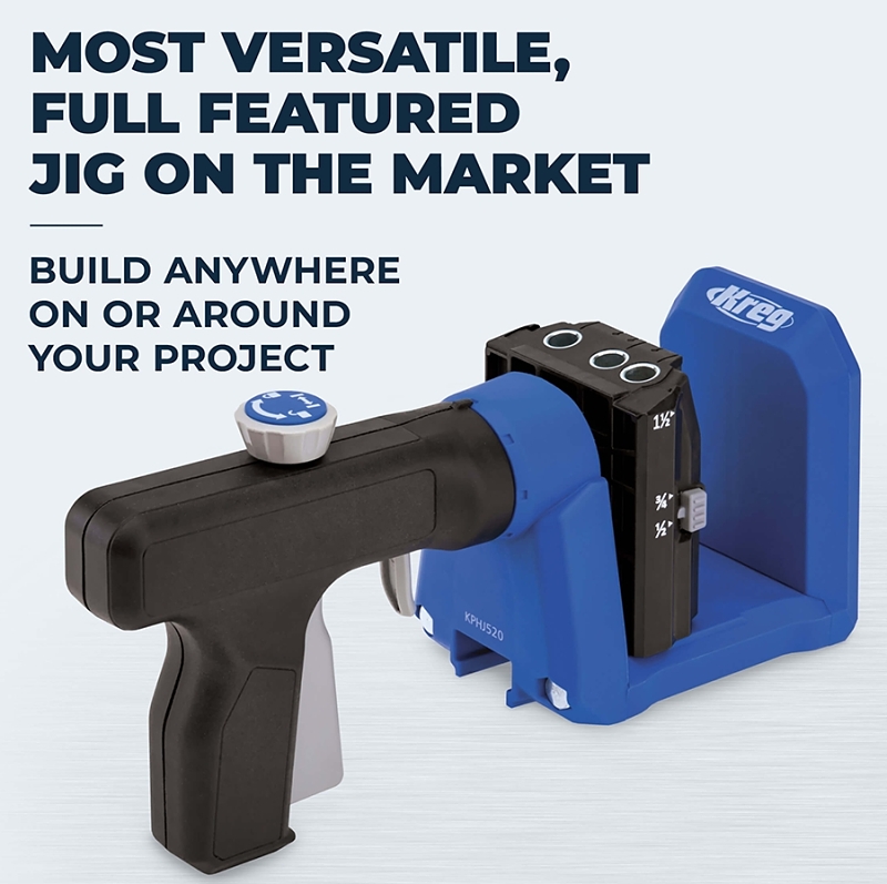 Kreg KPHJ520PRO Series Pocket Hole Jig, 1/2 to 1-1/2 in Clamping, Includes: Kreg Classic 2 in Face Clamp