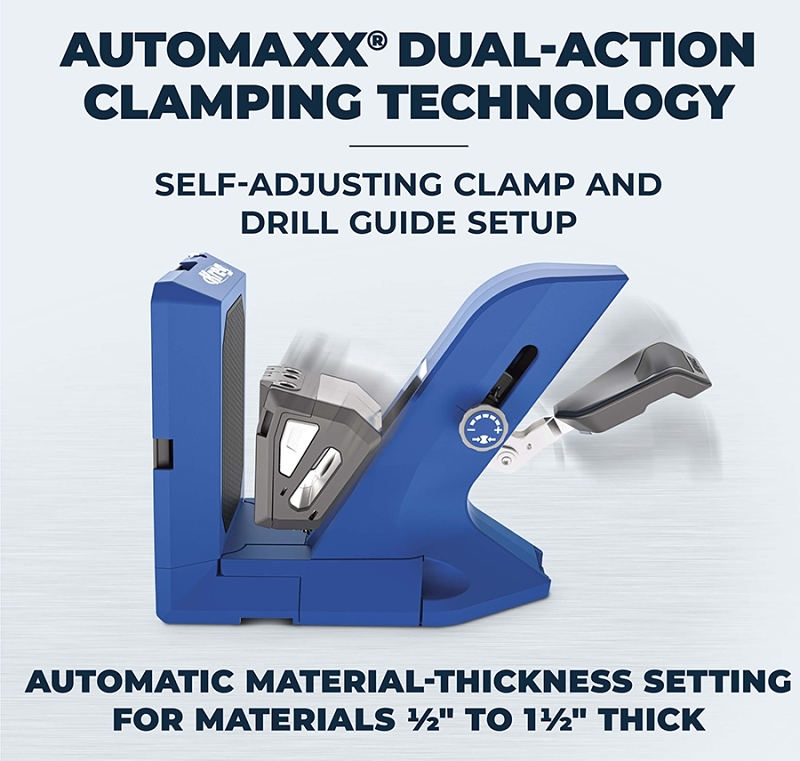 Kreg KPHJ720 Series Pocket Hole Jig, 1/2 to 1-1/2 in Clamping, Includes: Dust Collection Blade and Adapter