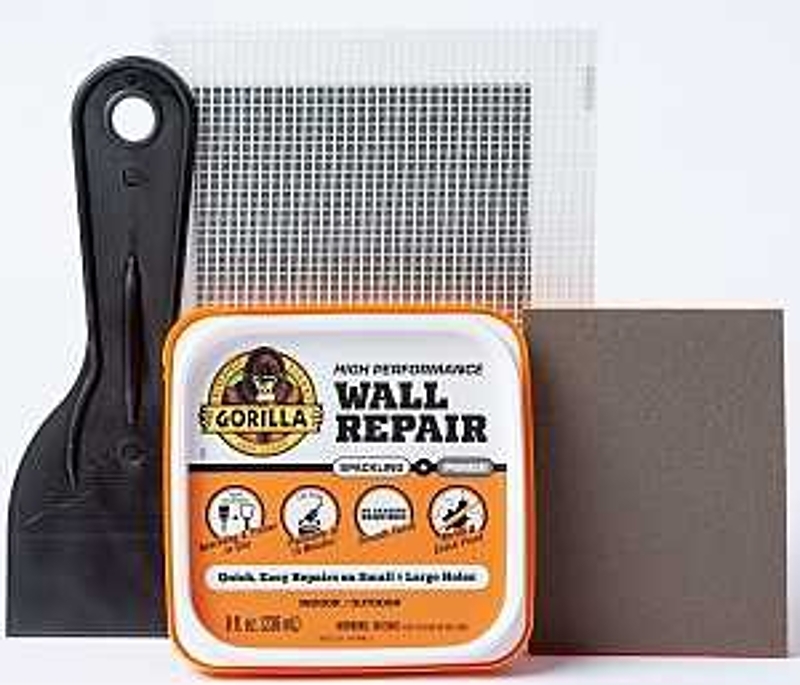 Gorilla 103959 High-Performance Wall Repair Kit, Semi-Solid, Off-White