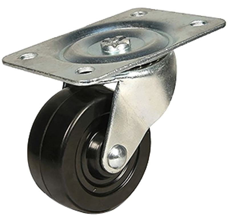 Dh Casters C-GD25RS Swivel Caster, 2-3/4 x 3-27/32 in Plate, 3-1/4 in H Dimensions, 2-1/2 in Dia Wheel, 1-1/8 in W Wheel