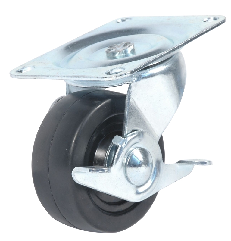 Dh Casters C-GD30RSB Swivel Caster, 3-1/8 x 4-1/16 in Plate, 3-13/16 in H Dimensions, 3 in Dia Wheel