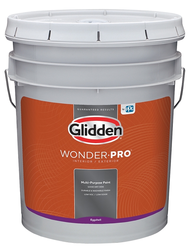 Glidden Wonder-Pro GLWP31WB/05 Interior/Exterior Paint, Eggshell Sheen ...