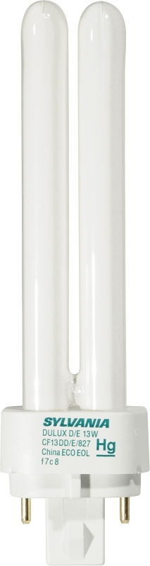 Sylvania 20942 Compact Fluorescent Bulb, 13 W, T4 Lamp, G24Q-3 Lamp Base, 900 Lumens, 2700 K Color Temp