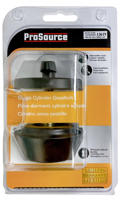 ProSource DLX91-SP5V24 Deadbolt, 3 Grade, Brass Key Key, Metal, Matte ...