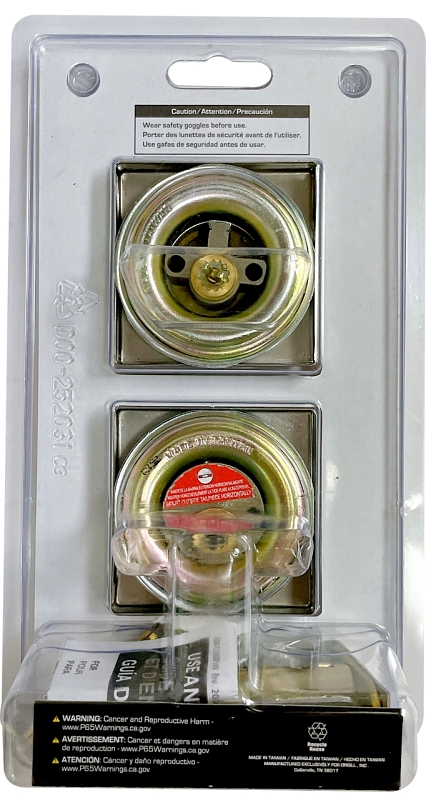 ProSource DD9 Series DD9X22-SP5V24 Deadbolt, 3 Grade, Brass Key , Metal, Satin Nickel, 2-3/8, 2-3/4 in Backset