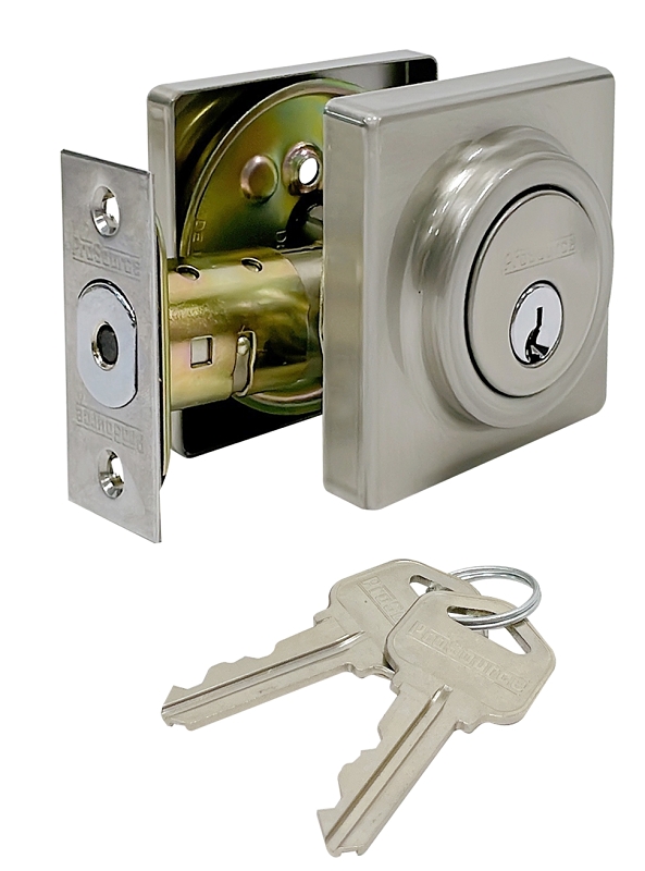 ProSource DD9 Series DD9X22-SP5V24 Deadbolt, 3 Grade, Brass Key , Metal, Satin Nickel, 2-3/8, 2-3/4 in Backset