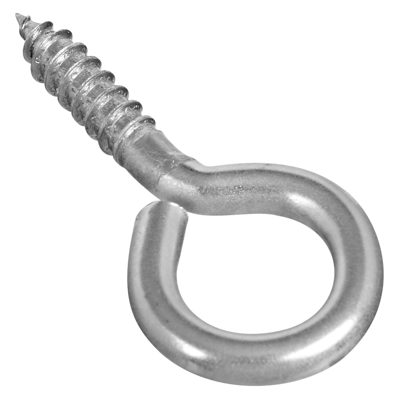National Hardware V2016 Series N197-178 Screw Eye, #8, 0.16 in Dia Wire, 0.69 in L Thread, 1-5/8 in OAL, Stainless Steel