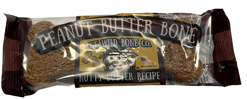 The Wild Bone Co 1872 Bone Dog Biscuit Treat, Peanut Butter, 1 oz