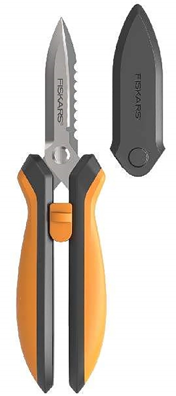 Fiskars 399220-5001 Multi-Purpose Garden Snip, Stainless Steel, Cushioned-Grip, Spring-Loaded Handle