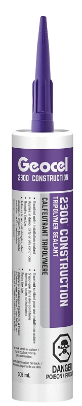 Geocel 2300 Series GC66854 Construction Tripolymer Sealant, Brown, 10.3 oz Cartridge