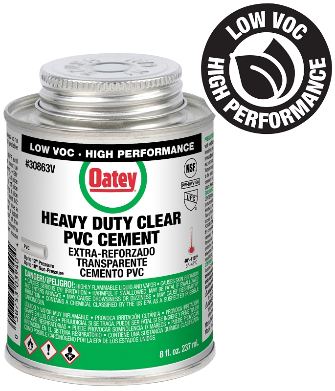 Oatey 308631V Heavy-Duty Medium Set Cement, 8 oz Can, Liquid, Clear