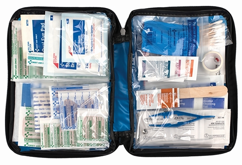 First Aid Only FAO-428 First Aid Kit, 130 -Piece, Multi-Color, Includes: (10) 1 x 3 in Adhesive Plastic Bandages