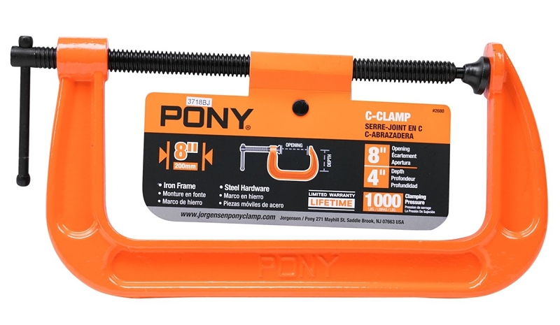 C-CLAMP ADJ STEEL ORANGE 8IN