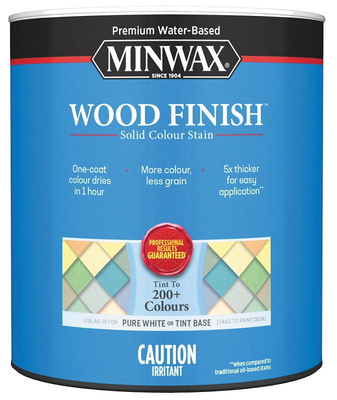 Minwax WOOD FINISH CM1081100 Solid Color Stain, Pure White/White Tint Base, 1 qt