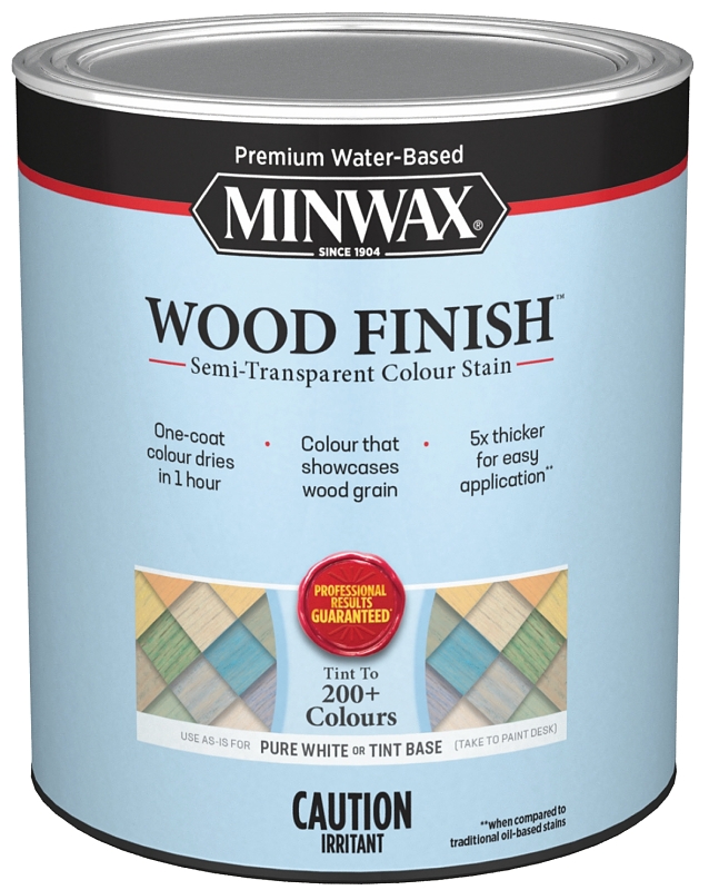 Minwax WOOD FINISH CM1171000 Semi-Transparent Stain, Matte, Pure White/Tint Base, 1 qt
