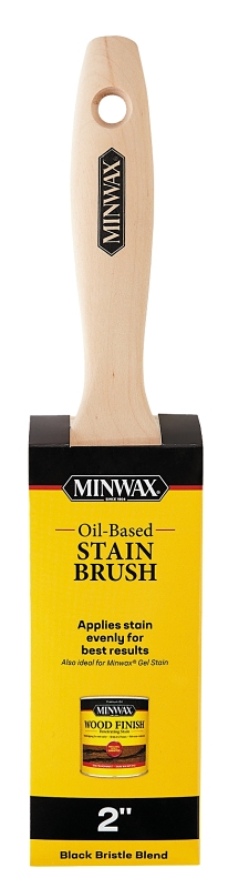 Minwax 427280200 Oil-Based Stain Brush, 2 in W, Flat Brush, 2-7/16 in L Bristle, Natural Bristle, Beavertail Handle