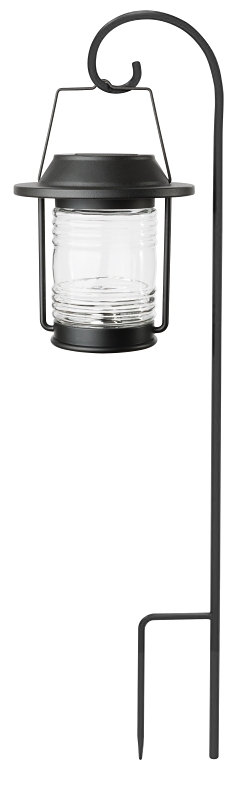 Boston Harbor 27093 Solar Stake Light, Ni-MH Battery, AA Battery, 1-Lamp, LED Lamp, Metal/Glass/Plastic Fixture, Black