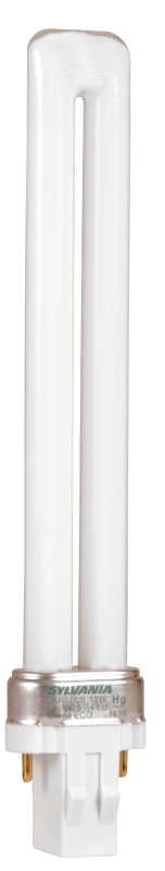 Sylvania 20404 Compact Fluorescent Bulb, T4 Lamp, GX23 Lamp Base, 800 Lumens, 5000 K Color Temp, Daylight Light
