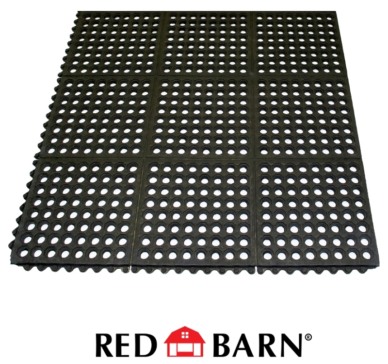Red Barn 5608001 Interlocking Mat, Rubber, Black