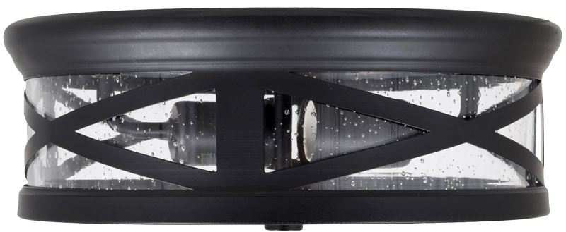 Sylvania 60063 Flush Mount Fixture, Matte Fixture, Drum, Seeded Shade, 120 V, 2-Lamp, 1600 Lumens