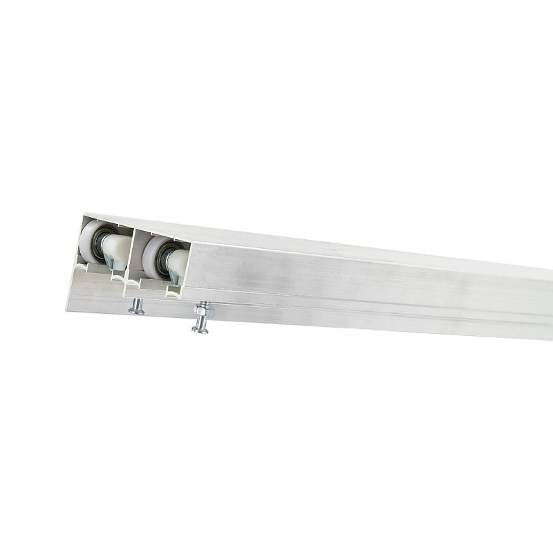 Renin BP831BB-04800-AL Hardware and Track Set, 48 in L Track, Aluminum, For: 3/4 to 1-3/4 in THK Bypass Door