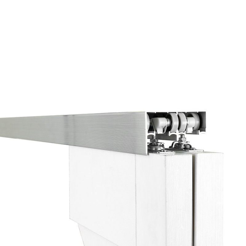 Renin BP831BB-09600-AL Hardware and Track Set, 96 in L Track, Aluminum, For: 3/4 to 1-3/4 in THK Bypass Door