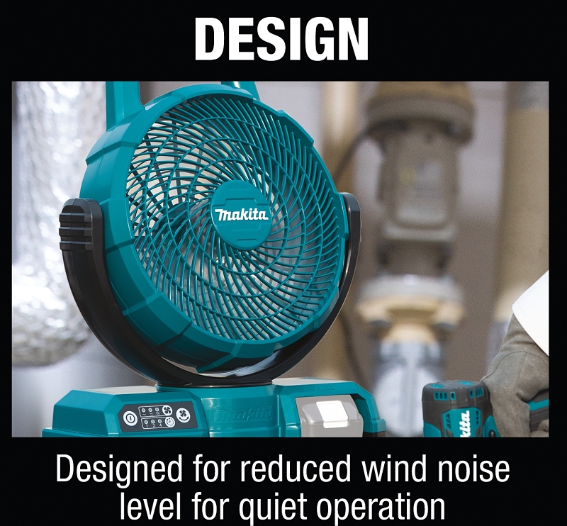 Makita DCF203Z Fan, Tool Only, 18 V, 290 cfm Air, 3-Speed, Includes: TE00000170 AC Adapter