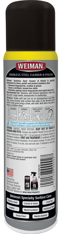 Weiman 2 Cleaner and Polish, 12 oz Aerosol Can, Emulsion, Floral, White
