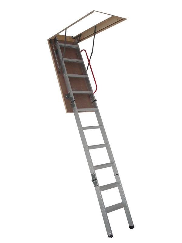 NUVO IRON ALA255X54 Attic Ladder, 25 x 53.5 in Ceiling Opening Size, Aluminum