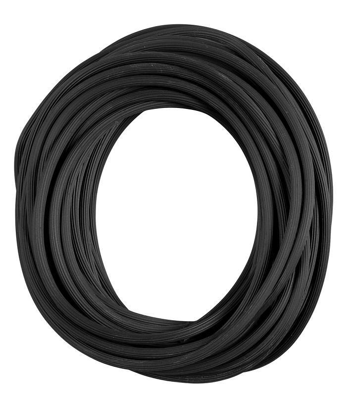 M-D 14159 Spline, 0.140 in D, 25 ft L, Vinyl, Black, Round
