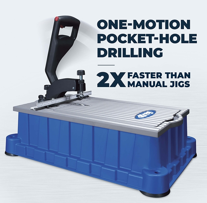 Kreg DB210 Pocket Hole Machine, 1/2 to 1-1/2 in Thick Clamping, Aluminum Tabletop