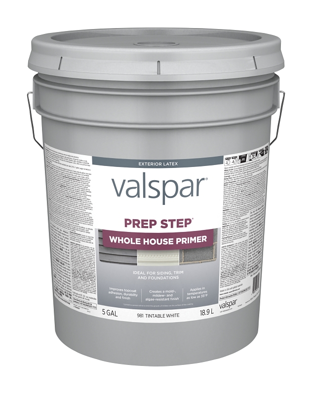 Valspar Prep-Step 981-5GAL Primer, White, 5 gal, Pail