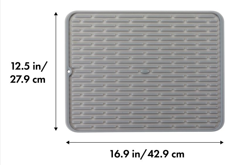 Oxo 1410880 Dish Drying Mat, 16.9 in L, 12-1/2 in W, Silicone