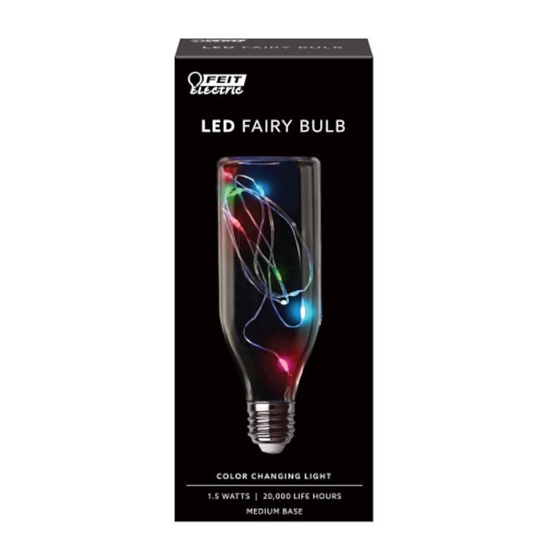Feit Electric FY/BOT/RGB/LED LED Bulb, Specialty, Bottle Lamp, 11 W Equivalent, E26 Lamp Base, Clear, Blue/Green/Red
