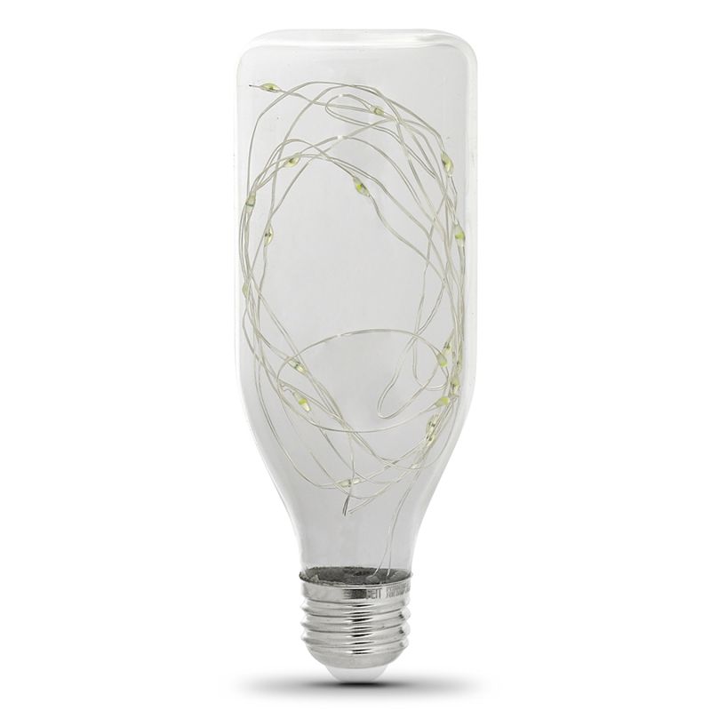 Feit Electric FY/BOT/RGB/LED LED Bulb, Specialty, Bottle Lamp, 11 W Equivalent, E26 Lamp Base, Clear, Blue/Green/Red