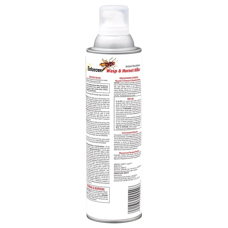 Enforcer EWHIK16 Wasp and Hornet Killer, Gas, Spray Application, 16 oz Aerosol Can