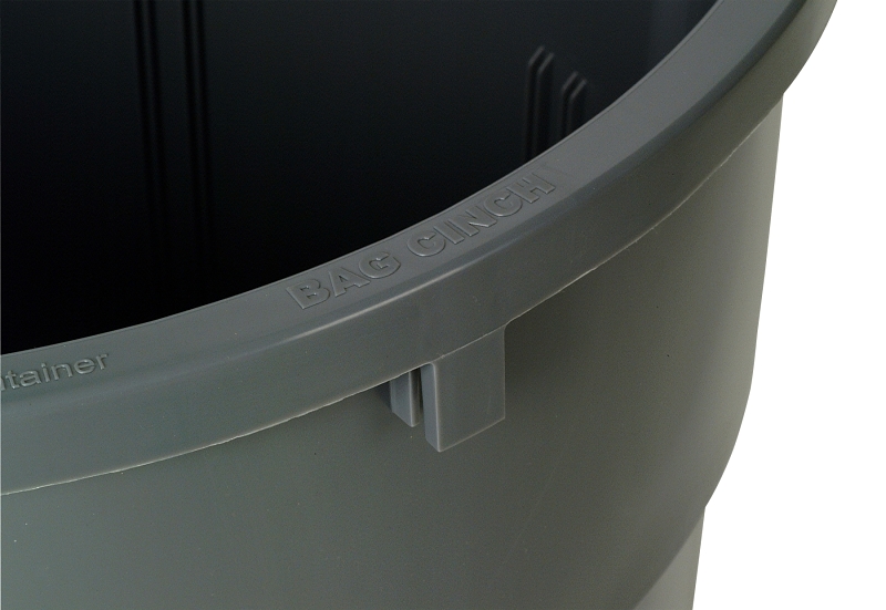 Continental Commercial 3200GY Trash Receptacle, 32 gal, Plastic, Gray