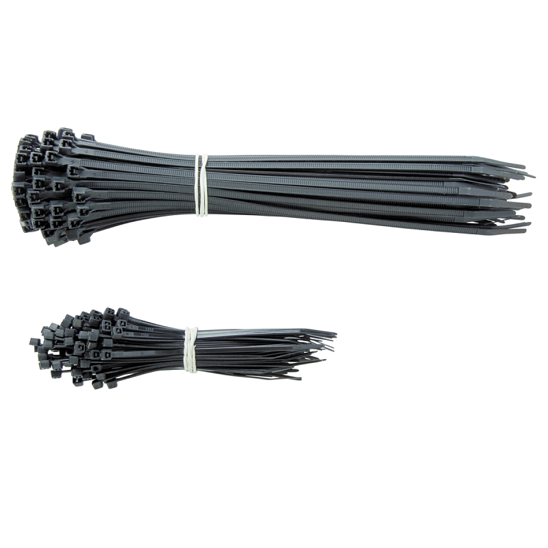 Gardner Bender 10097UVL Cable Tie Assortment, 2 in Max Bundle Dia, Nylon, Black
