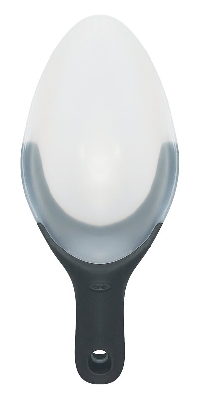 Good Grips 1067686 Scoop, 8 oz Volume, 11 in L, Plastic, Black/Clear