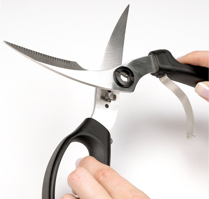 Oxo 1072292 Poultry Shears, Stainless Steel Blade, Plastic Handle, Black, 9-1/2 in OAL