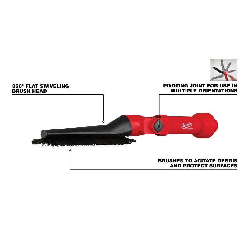 Milwaukee AIR-TIP Series 49-90-2027 Low-Profile Pivoting Brush Tool