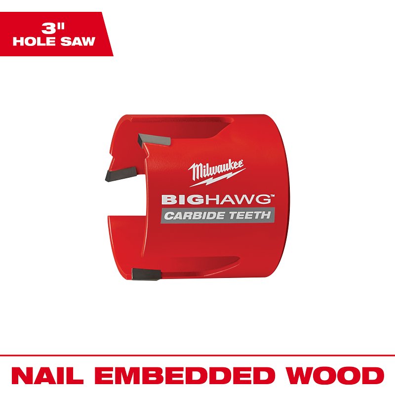 SAW HOLE W/CARB TEETH 3IN