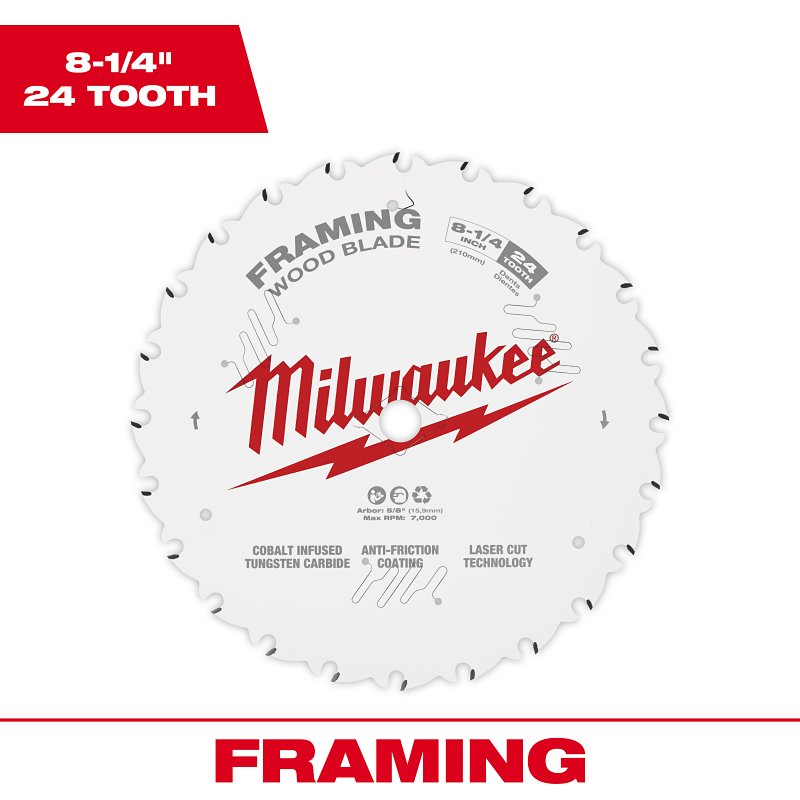 BLADE SAW CIR FRMG 24T 8-1/4IN