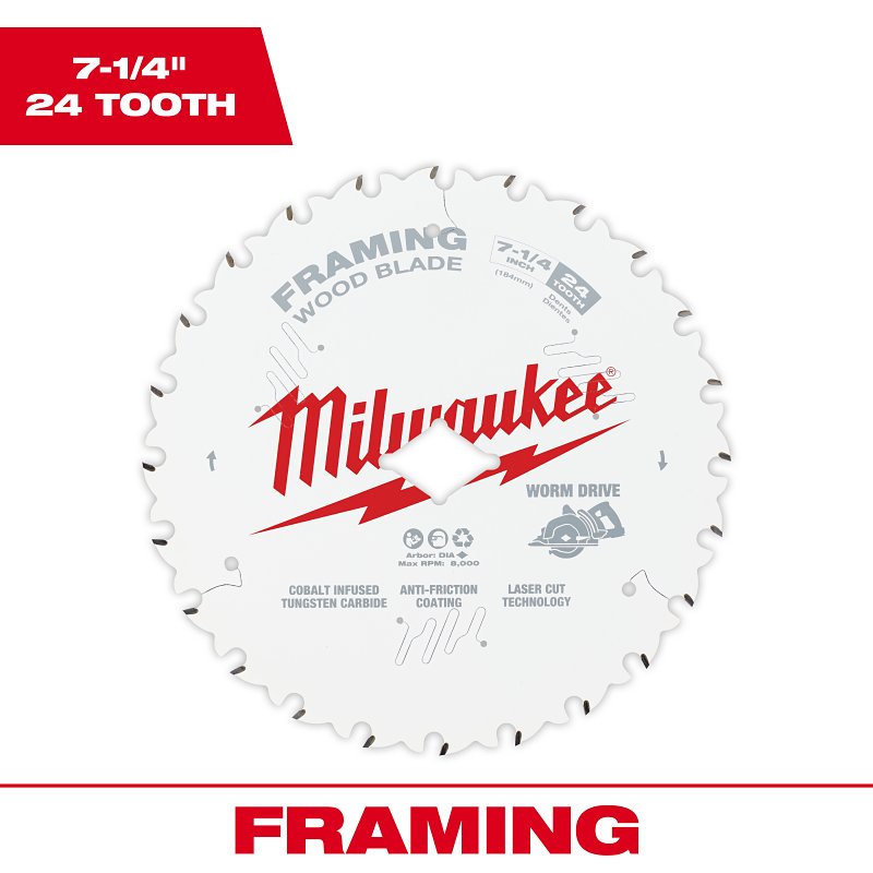 BLADE SAW CIR FRMG 24T 7-1/4IN