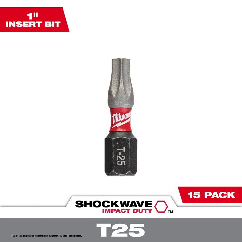 BIT INSERT IMPACT TORX T25 1IN