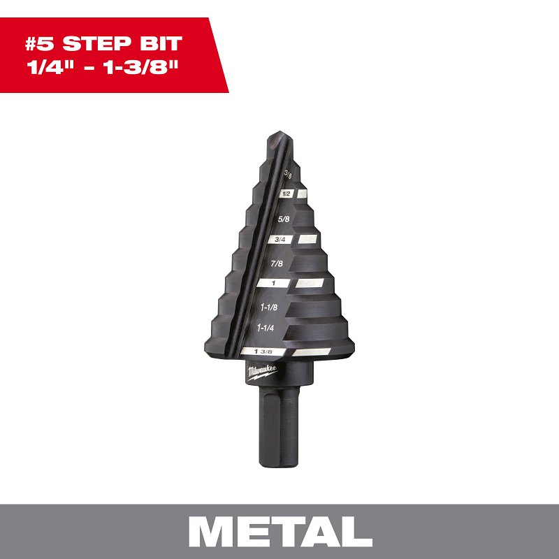 BIT DRL STEP NO5 1/4-1-3/8X1/8